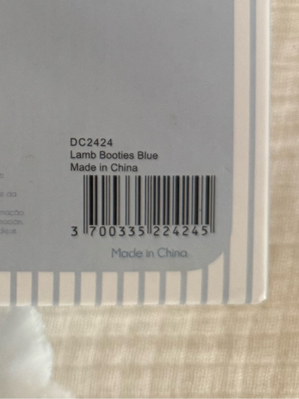Doudou Et Compagnie Paris Lamb Rattle Bootie Slippers- Light Blue- NIB- Newborn - Picture 7 of 7